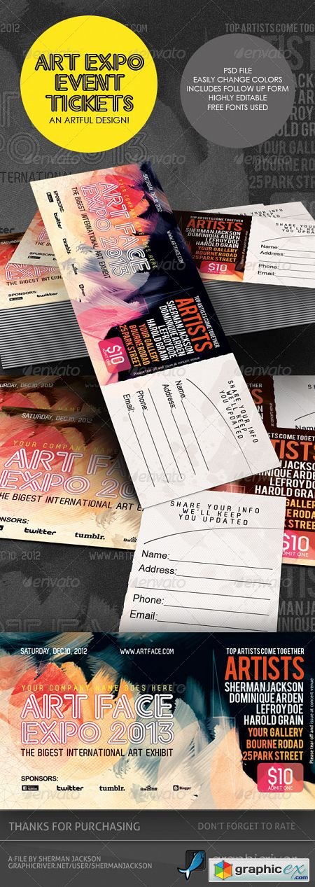 Art Expo Art Show Event Tickets & Passes Template