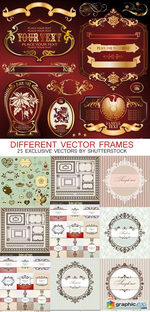 Amazing SS - Different vector frames, 25xEPS