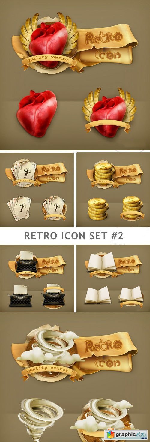 Retro Icon Set #2 - 25xEPS