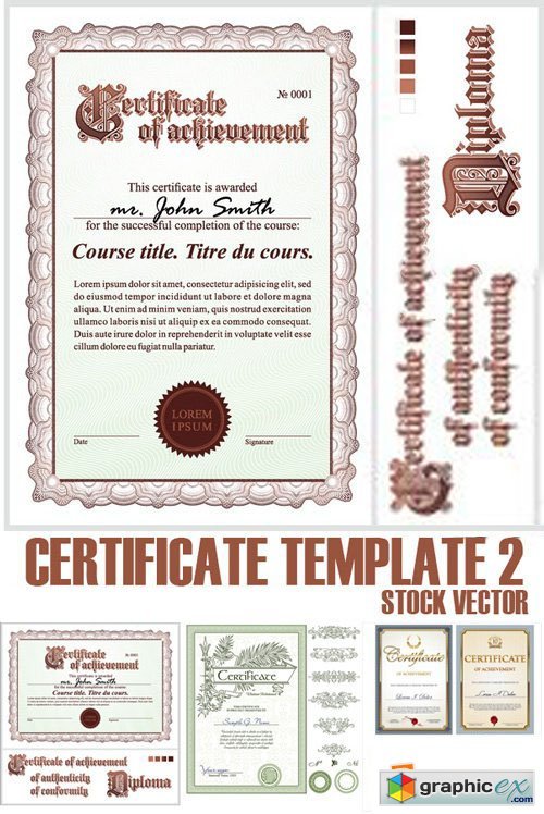 Stock Vectors - Certificate Template 2, 25xEps
