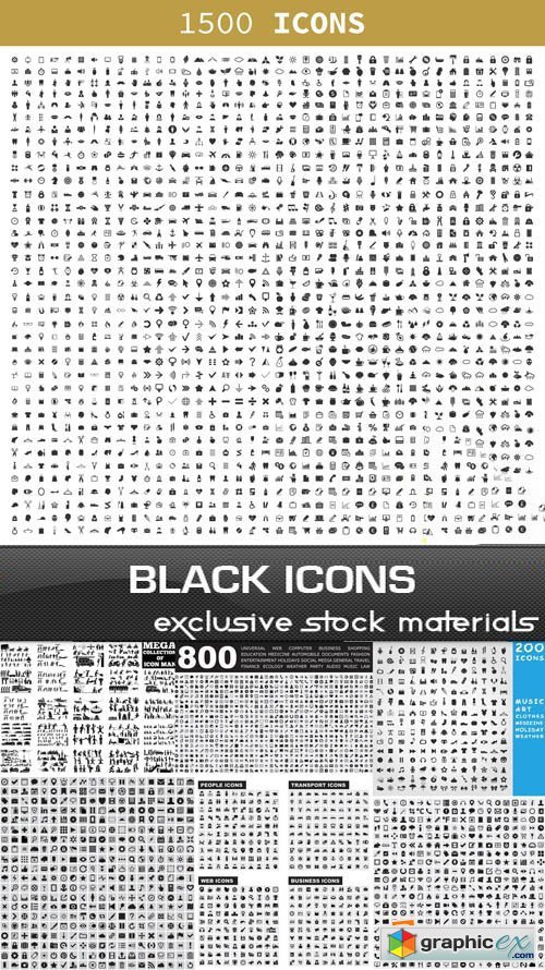 Black Icons - Mega Collection, 25xEPS