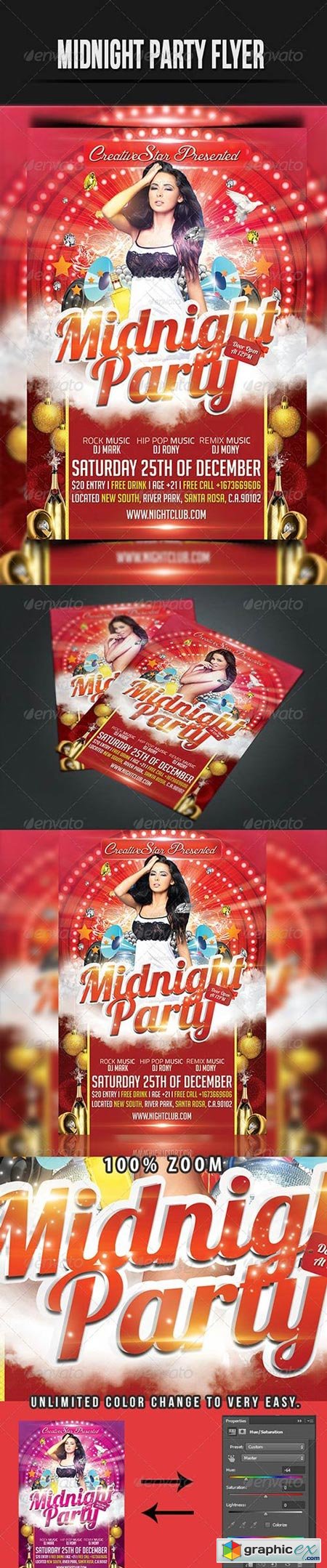 MidNight Party Flyer Template 4579397