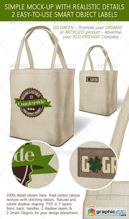Shopping Bag. Eco-Friendly Canvas Carrier Mock-up