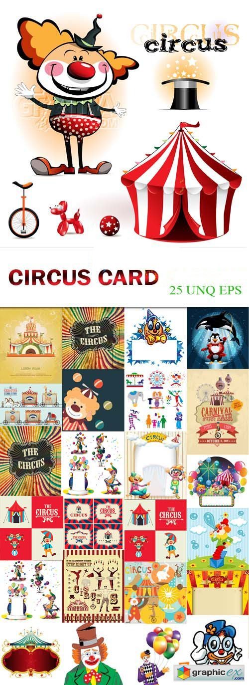 Circus card, 25xEPS