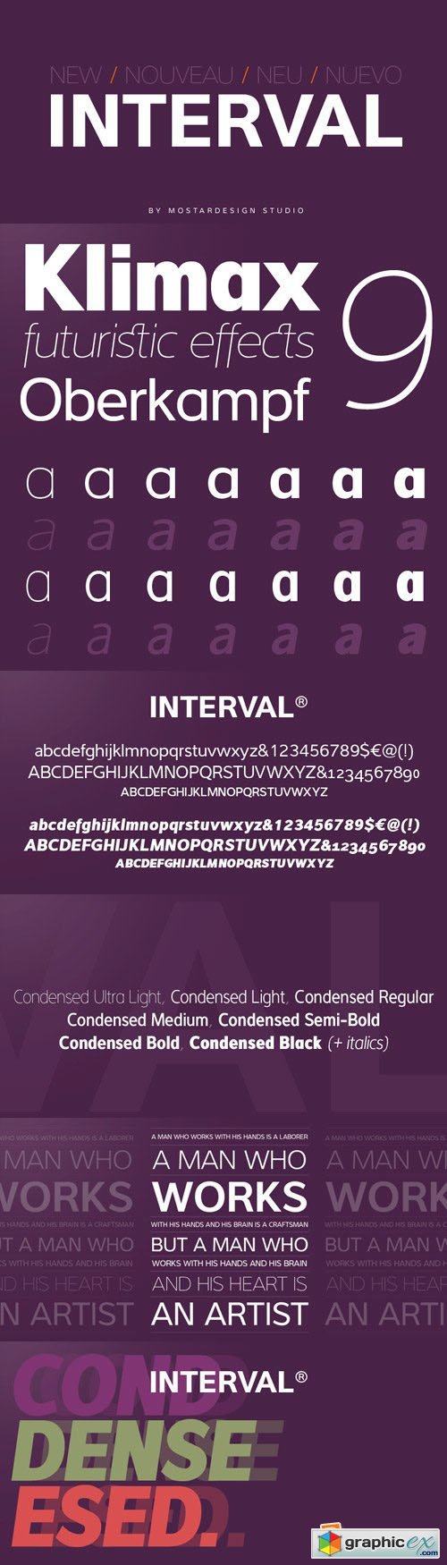Interval Sans Pro Font Family - 14 Fonts (Incomplete Family) for $364
