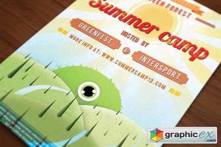 Creativemarket Retro Summer Camp Flyer 20887