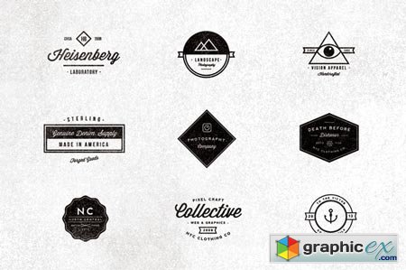Creativemarket 9 Vintage Typographic Logos 26249