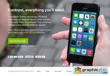 Creativemarket Contrast  Clean iPhone Landing Page 7974