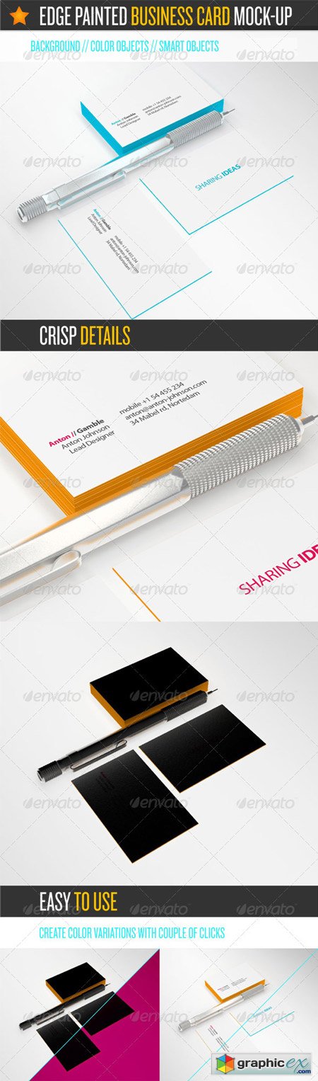 Edge Painted Business Card Mock-up