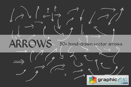 Creativemarket 50+ Hand Drawn Vector Arrows 24824