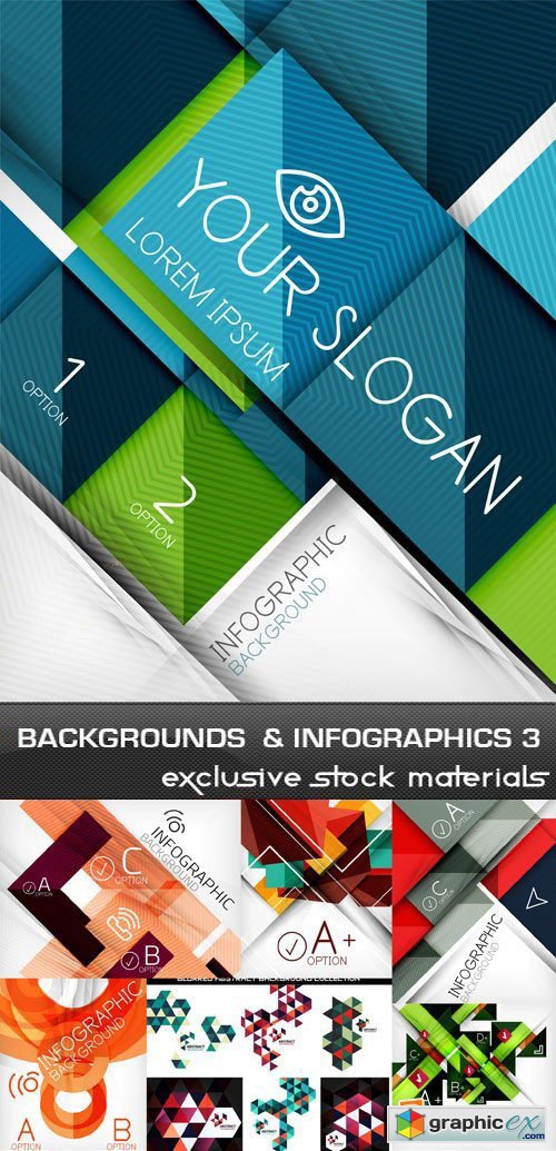 Abstract Backgrounds & Infographics Collection 3, 25xEPS