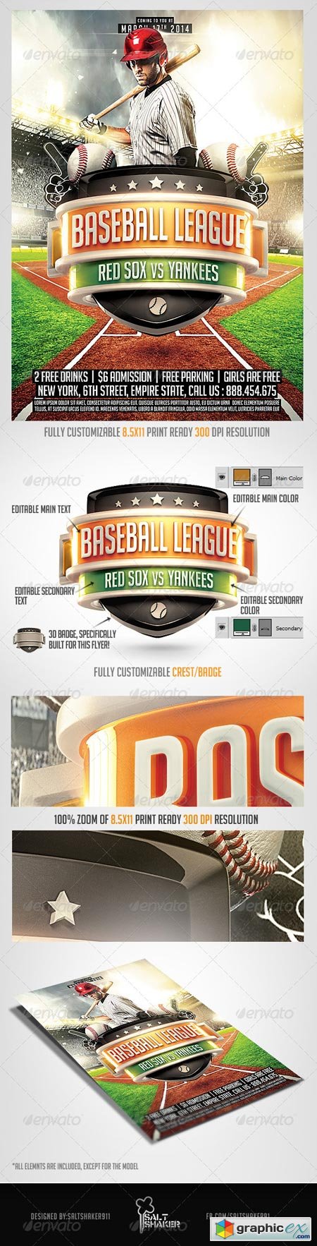 Baseball League Flyer Template 7104401
