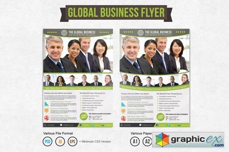 Creativemarket Global Business Flyer Template 13870