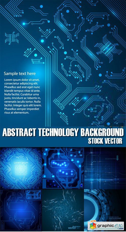 Stock Vectors - Abstract Technology Background 2, 25xEPS