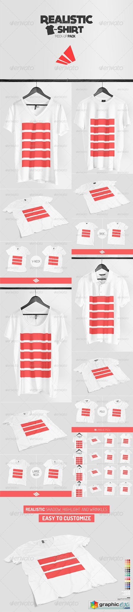 Realistic T-shirt Mock-up Pack 7325557