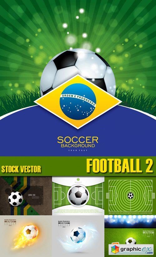 Stock Vectors - Football, soccer vector background 2, 25xEPS