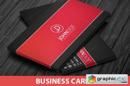 Minimal Red Business Card Template 40846