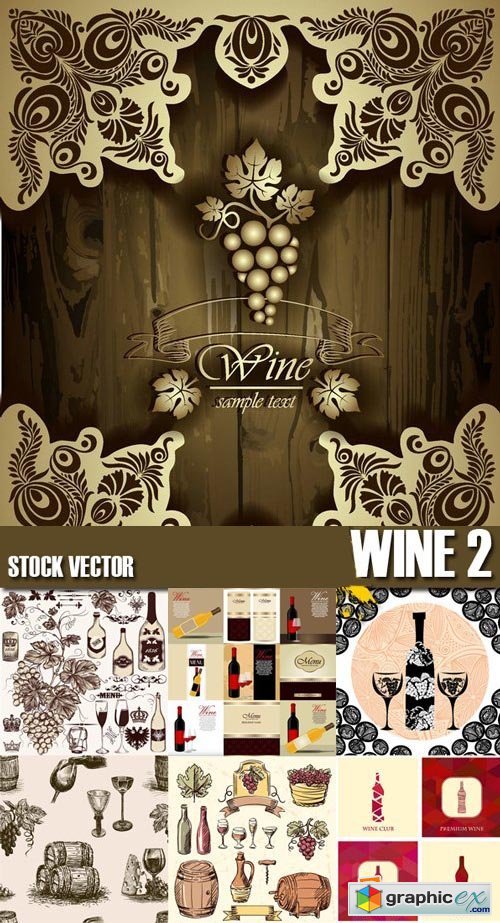 Stock Vectors - Wine 2, 25xEPS