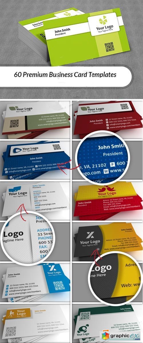 SmartyLogo - 60 Premium Business Card Templates
