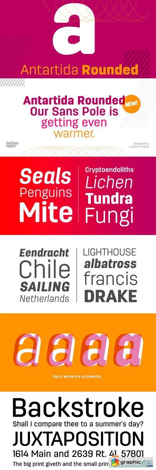 Antartida Rounded Font Family - 8 Fonts for $126
