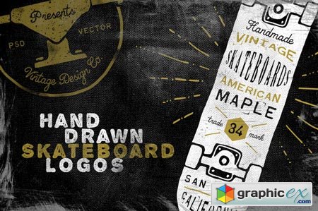 Hand Drawn Skateboard Logos 37884