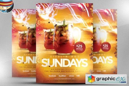Sizzlin Sundays Flyer Template 43445