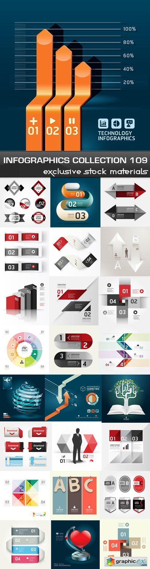 Collection of infographics vol.109, 25xEPS