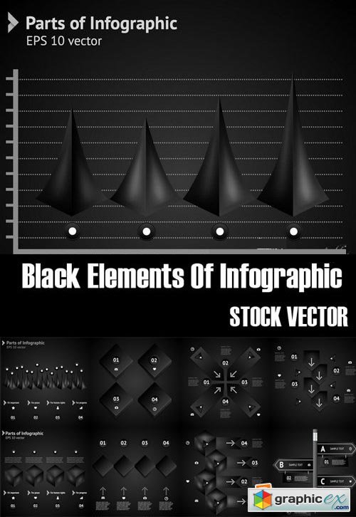 Shutterstock - Black elements of infographic, 25xEps