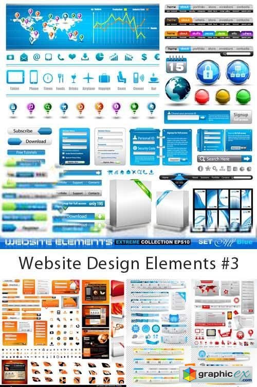 Website Design Elements 3, 25xEPS