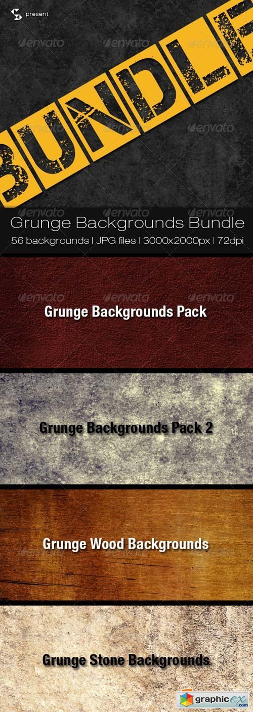 Stone and Wood Grunge Backgrounds Bundle