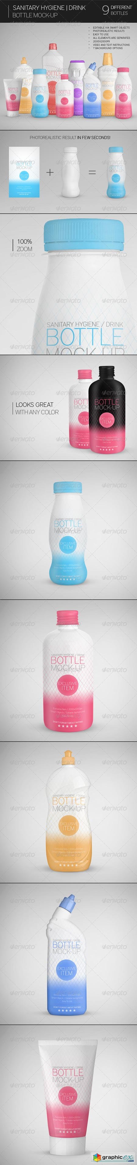 Sanitary Hygiene Drink Bottle Mock-Up 7659409