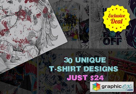 30 Unique T-Shirt Designs with an Extended License