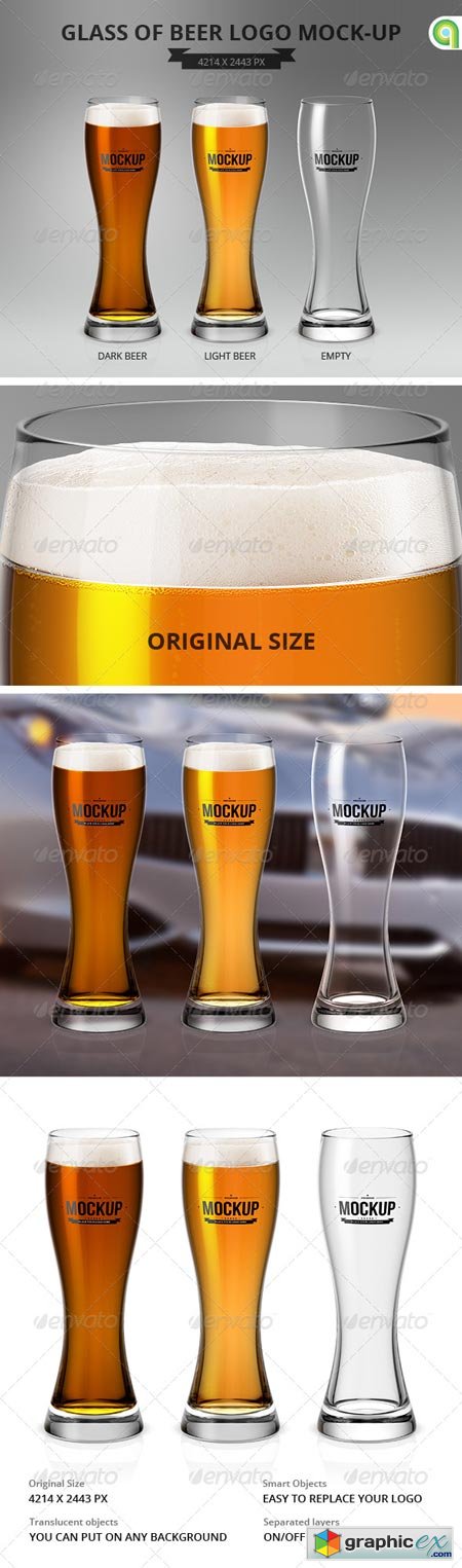 Glass of Beer Logo Mock-Up 7636861