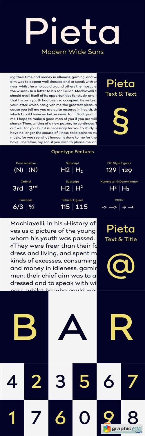 Pieta Font Family - 14 Fonts for