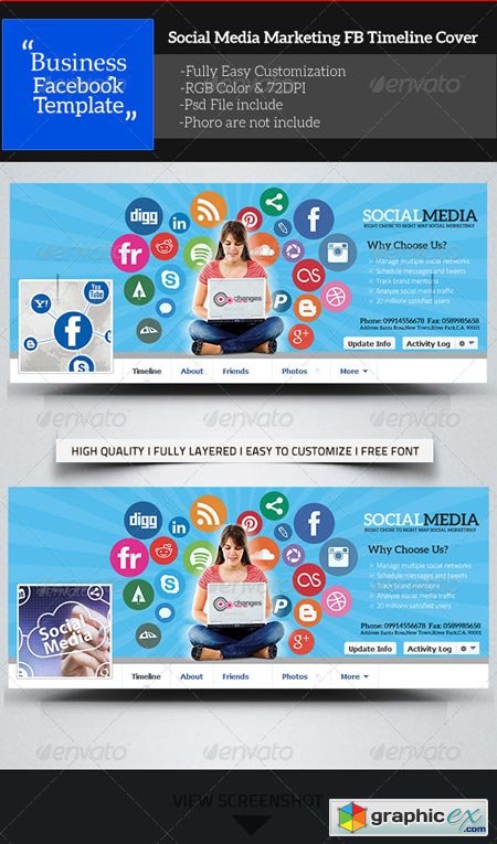Social Media Marketing Facebook Timeline Cover 7734182