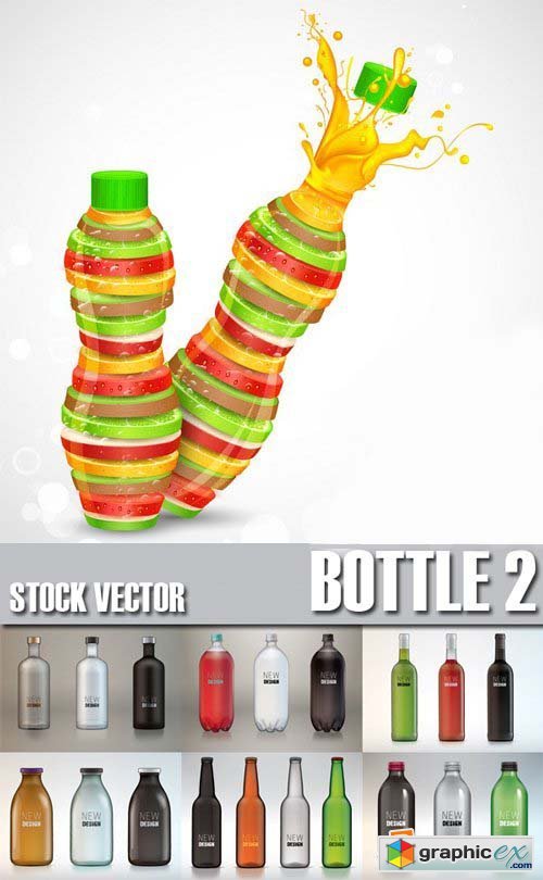 Stock Vectors - Bottle 2, 25xEPS