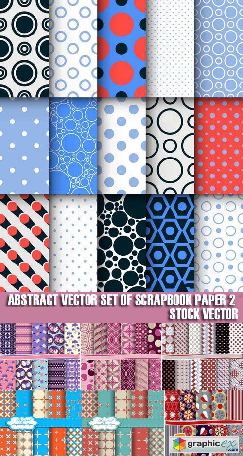 Stock Vectors - Abstract vector set of scrapbook paper 2, 25xEPS