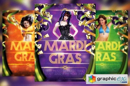 Mardi Gras Party Flyer 21171