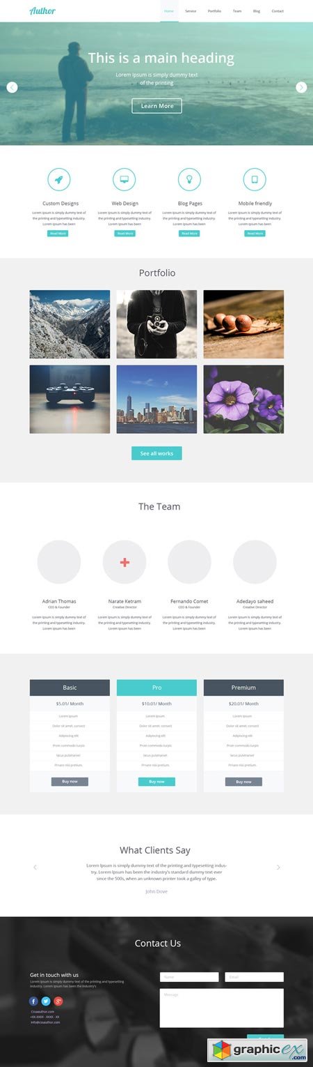 Author One Page PSD Template 21455