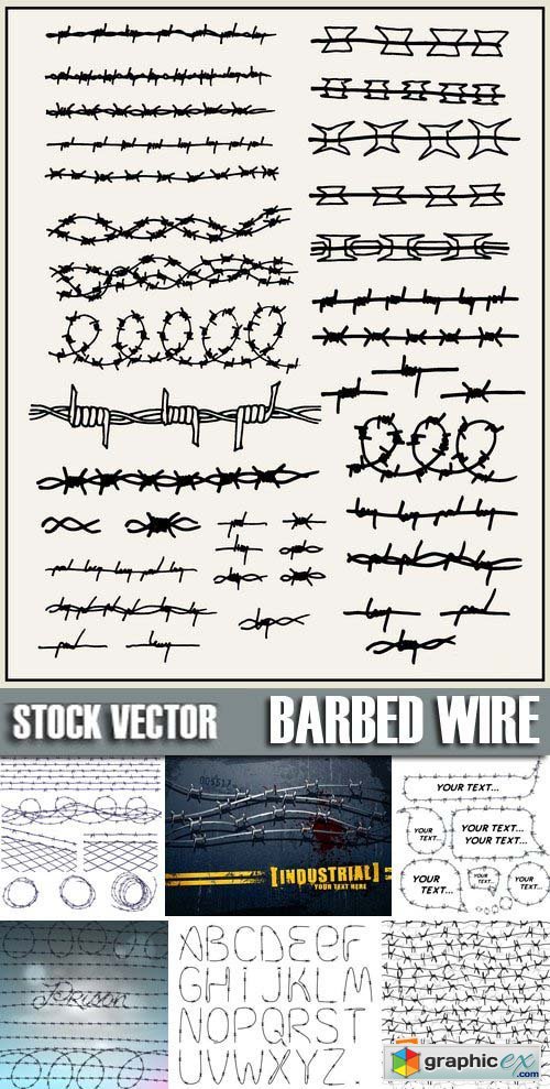Stock Vectors - Barbed wire, 25xEPS