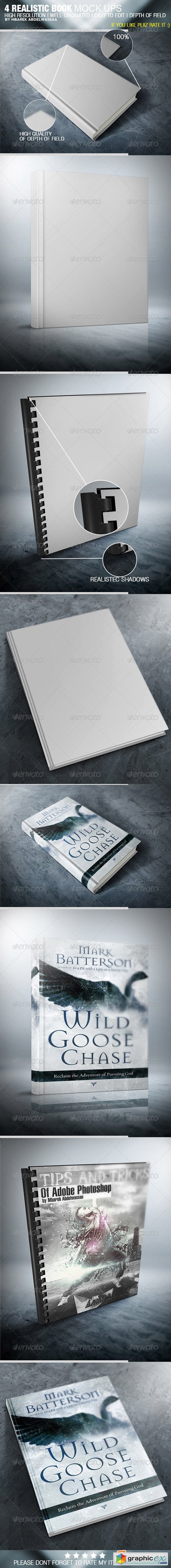 4 Realistic Book Cover Mock Ups 5254703