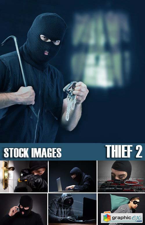 Stock Photos - Thief, Burglar 2, 25xJPG
