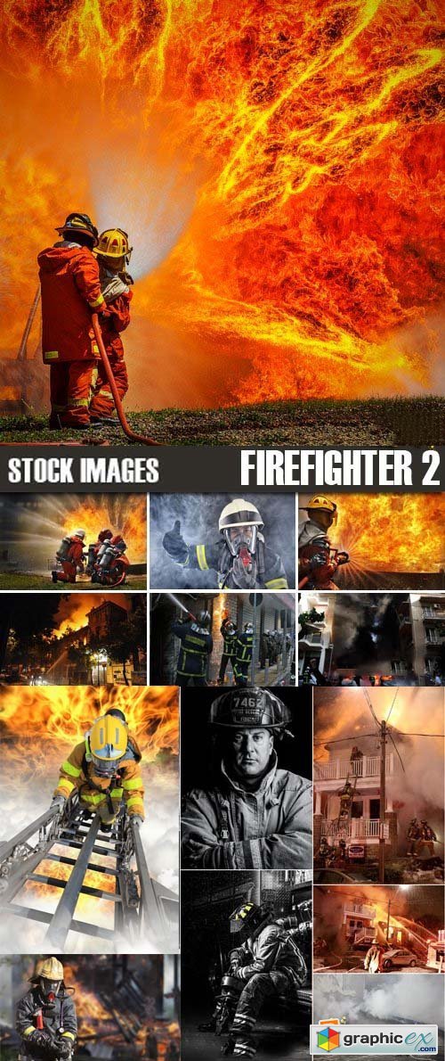 Stock Photos - Firefighter 2, 25xJPG