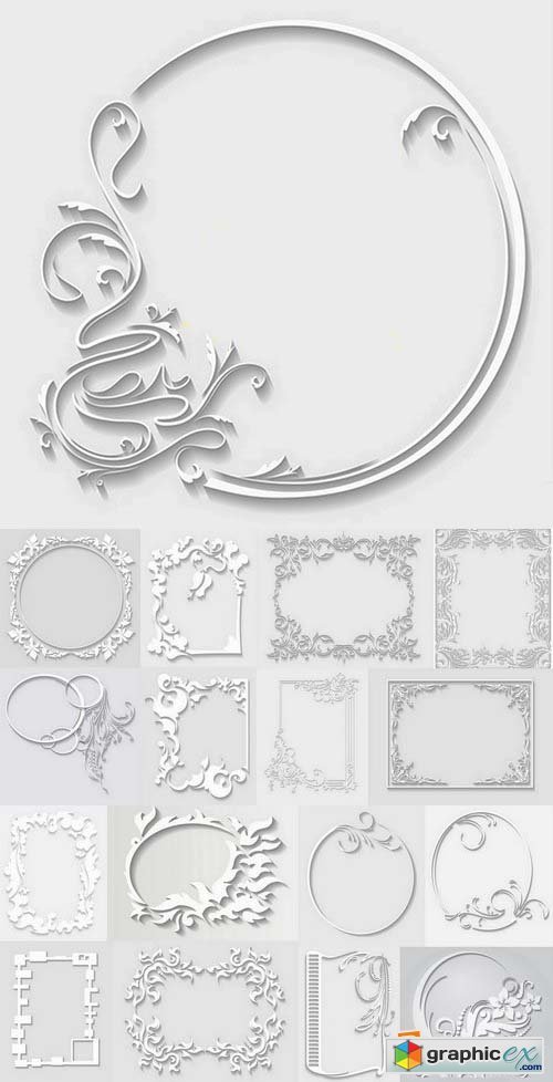 Beautiful Paper Photo Frames 25xEPS