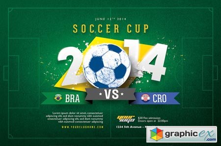 Soccer Cup 2014 Flyer Template 37306