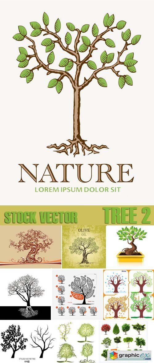 Stock Vectors - Tree 2, 25xEPS