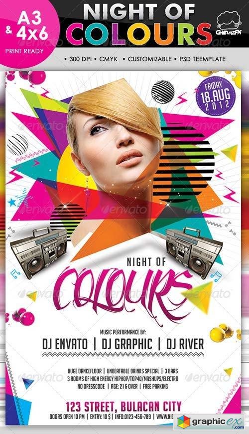 Night Of Colours Flyer Template
