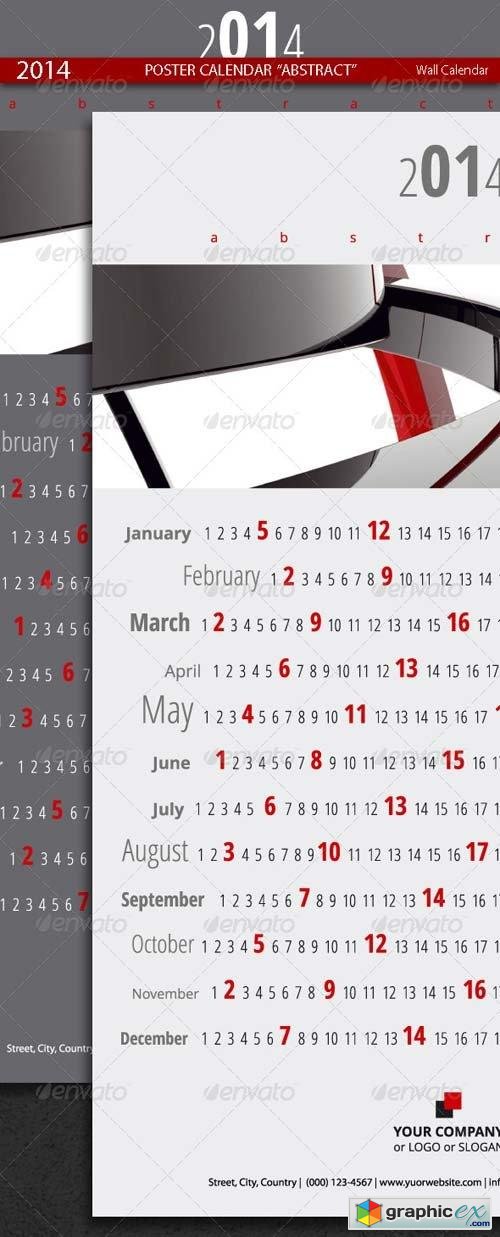Poster Calendar Abstract Template 2014