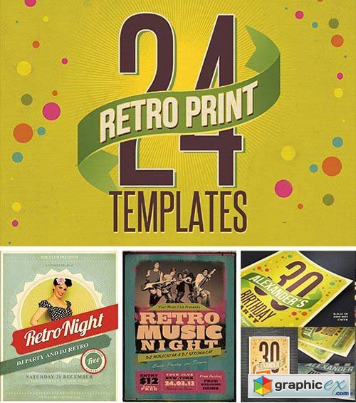 24 Top-Quality Retro Print Templates