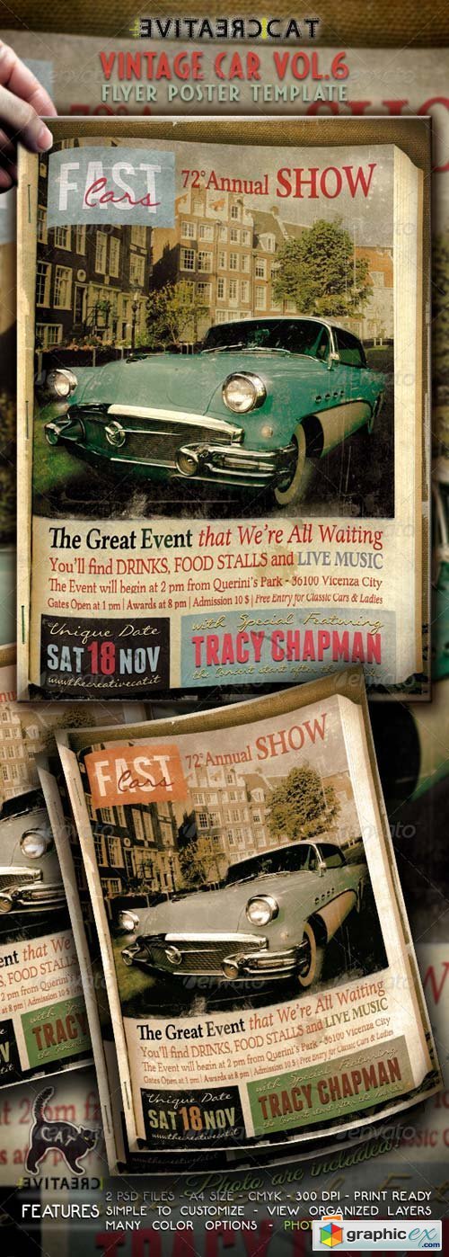 Vintage Car Flyer/Poster Vol. 6